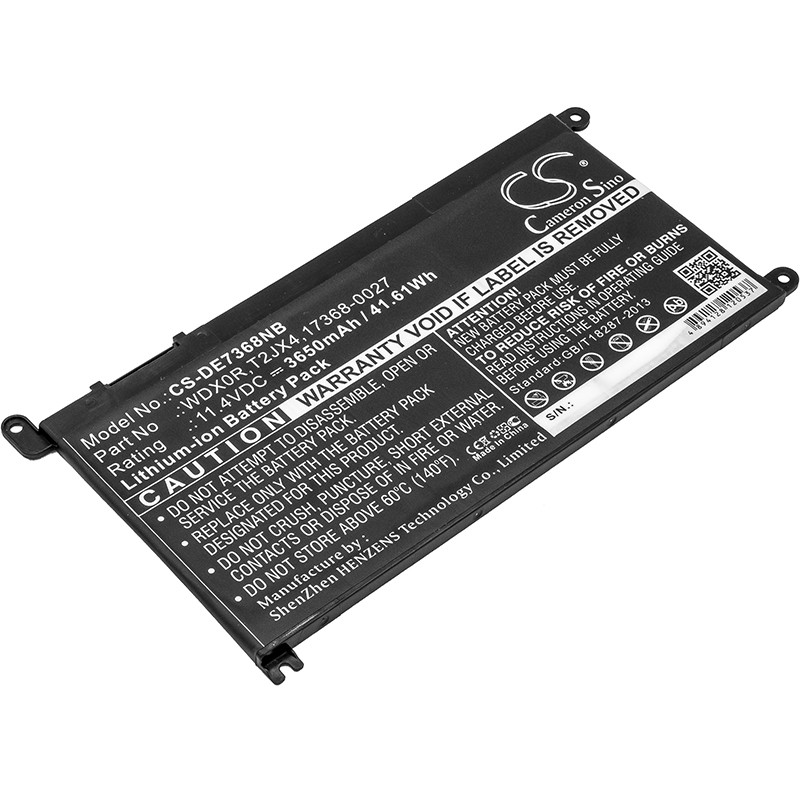 Batteri til Dell WDX0R Inspiron 13 (5000, 5368, 5482) Inspiron 14 (3480, 3482, 5480, 5485, 5488, 5491, 5493, 7460, 7472), Inspiron 15 (3582, 3583, 5567, 5570 ,5575, 5580, 5585, 5593, 7560, 7570, 7572, 7579, 7580, 7586), Inspiron 17 3000, Vostro 15 3583